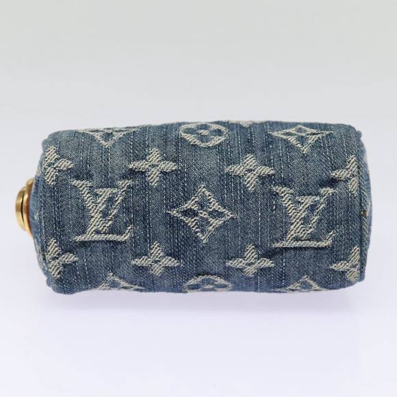LOUIS VUITTON Monogram Denim Trousse Speedy Pouch Blue M95082 LV Auth 87601A - Picture 6 of 16